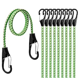 HORUSDY 10-Piece Heavy Duty Bungee Cords with Metal