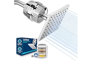 Cobbe High Pressure Filtered Shower Head Combo, Rain Shower Head with 20 Stage Filter for Hard Water – Replaceable Filter Car