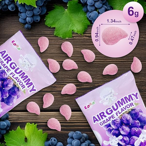 SOFT & CHEWY CANDIES 7 PACKS, MARSHMALLOWS GUMMIES CANDY BULK, SWEET & SOUR CHEWS CANDY GUMMY NET 350G, NATURAL DYES & FLAVORS, MAJOR ALLERGY FRIENDLY, INDIVIDUALLY WRAPPED FRUITY SNACK PACKS (GRAPE)
