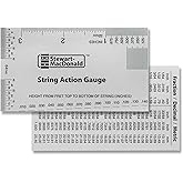 StewMac String Action Gauge and Ruler, Inches, Stainless Steel | The Original Guitar Setup Tool for Measuring String Height, Nut Slot Depth and Saddle Height on Acoustic, Electric, Bass