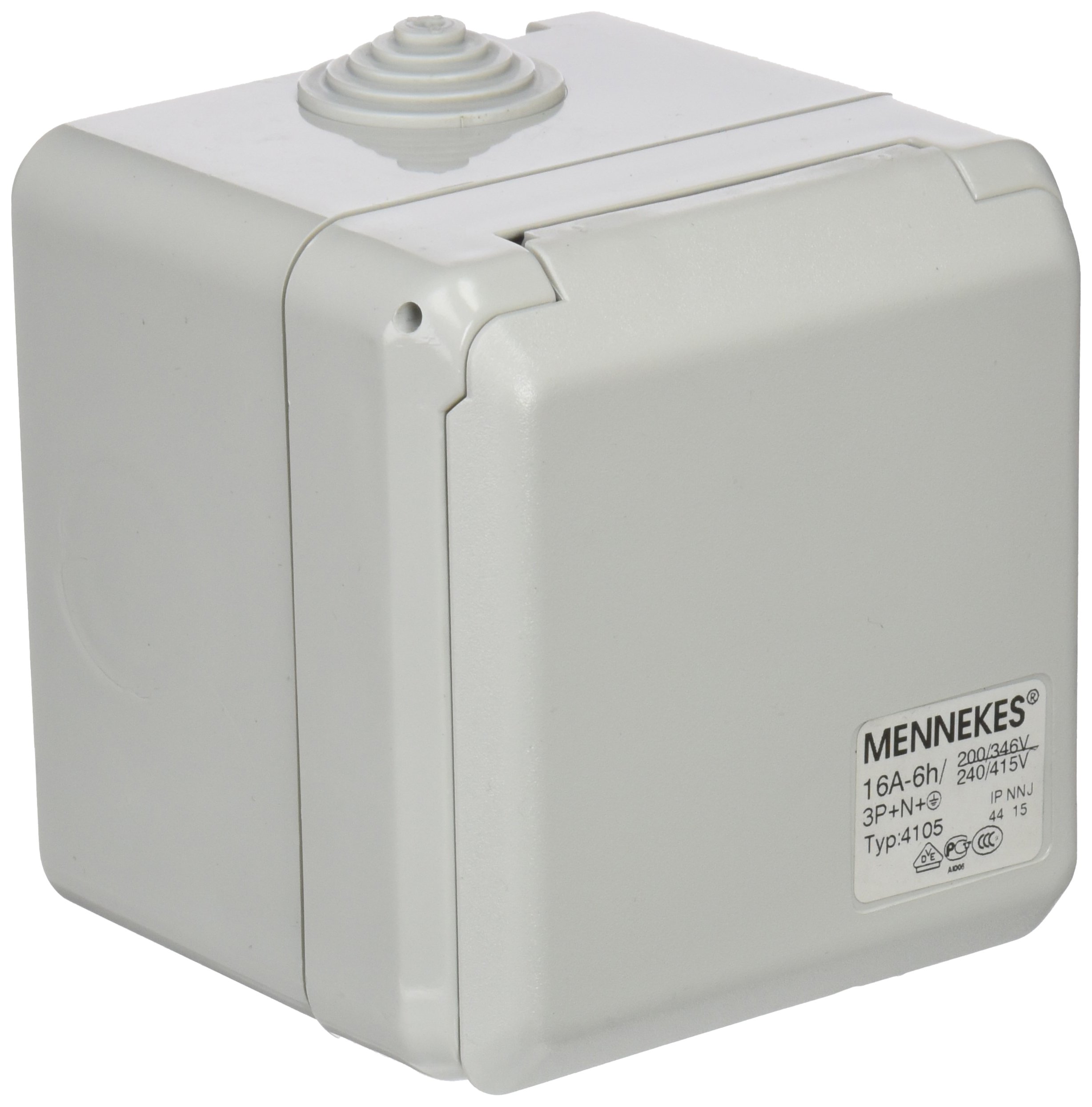 Mennekes 101100350 Bases in Box System cepex-th, Outlets CEE, 400 V, 50 – 60 Hz, 16 A, 5-pin, IP 44, 5 Package