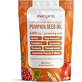 Pumpkin Seed Oil with Saw Palmetto, Turmeric, Nettle & More | 3000mg Per Serving, 300 Softgels | Cold Pressed, Extra Virgin | Prostate Health Supplements for Men | Non-GMO