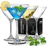 Unbreakable Plastic Martini Glasses, 100% Tritan Shatterproof Plastic Cocktail Glasses, Premium Quality, BPA-Free Dishwasher-