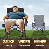 EVER ADVANCED Oversized Camping Chair Set of 2 230kg Heavy Duty Wide Folding view 2