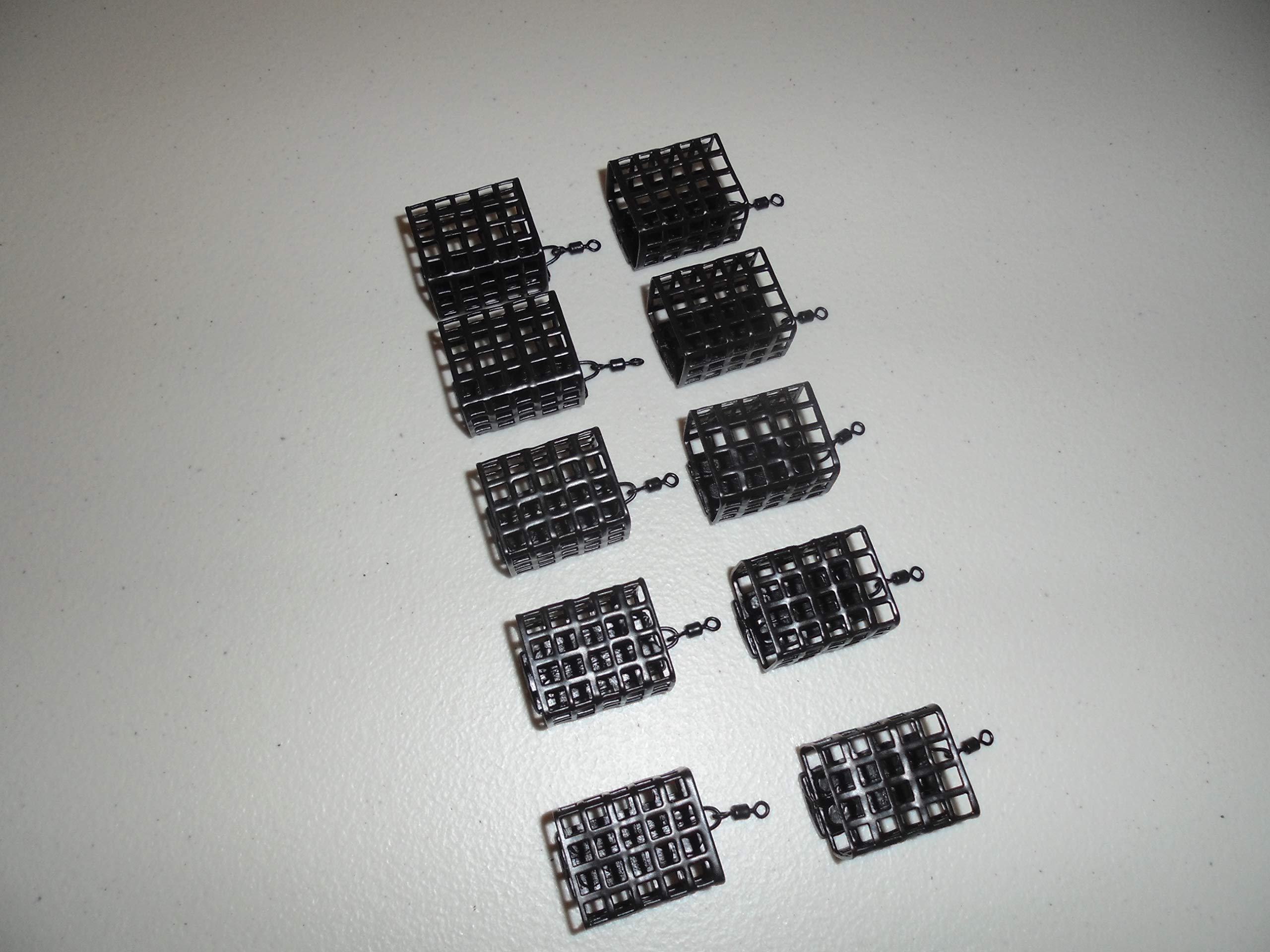 10 x Square Metal Cage Feeders with swivels - 20 grams. Carp/Coarse fishing