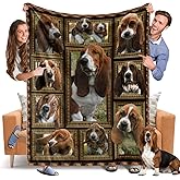 Basset Hound Blanket Fleece Throw Blanket for Couch Super Soft Cozy Bed Blanket Lightweight Plush Fuzzy Lap Blankets and Throws for Sofa, 50 x 60 Inch, Gift for Animal Lover