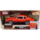 1974 Maverick Grabber Orange with Black Stripes Forgotten Classics Series 1/24 Diecast Model Car by Motormax 73332