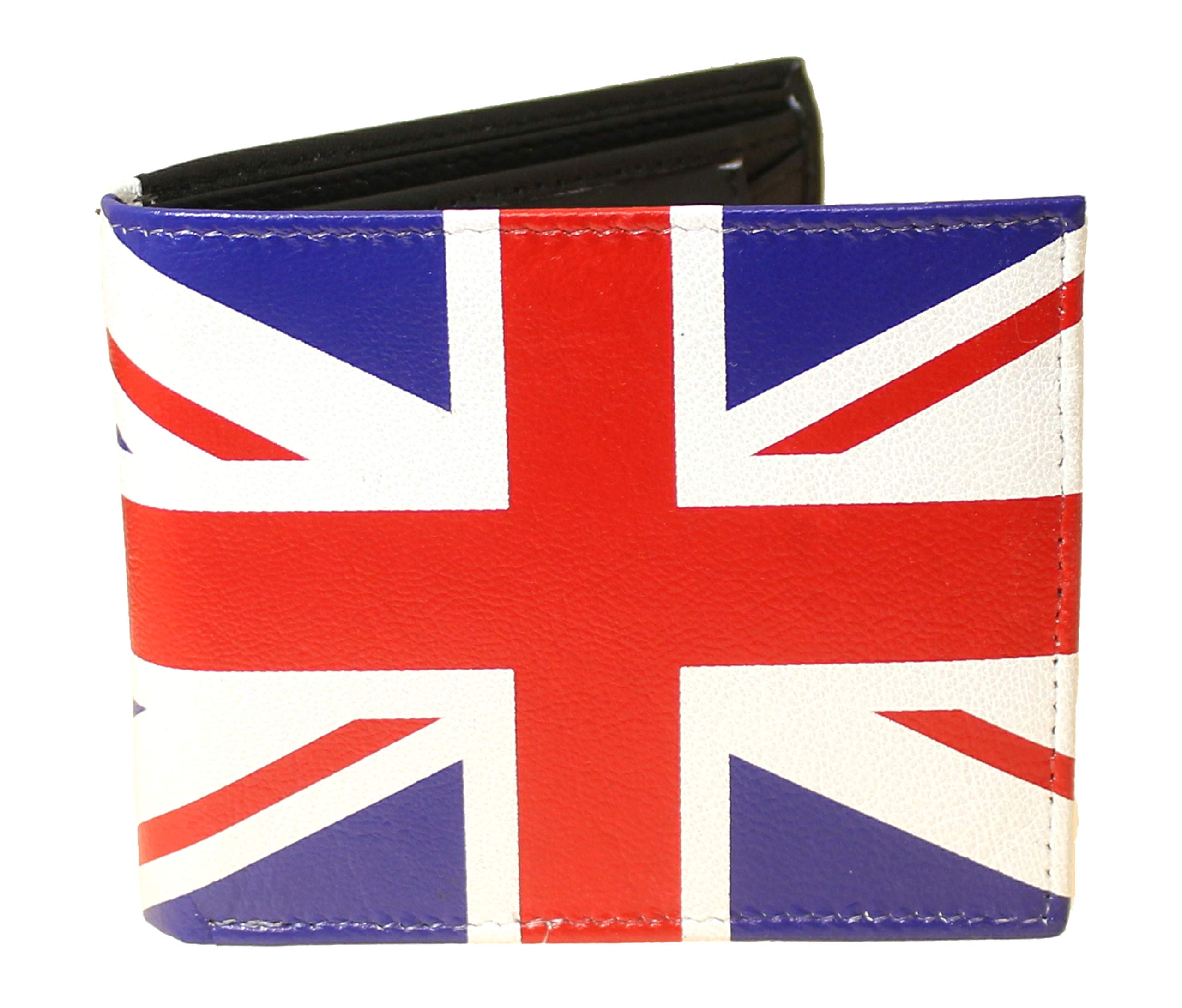 benerini Union Jack Mens Super Soft Genuine Leather Wallet - Holds at Least 6 Credit Cards - 1 ID Card - Coins - Notes