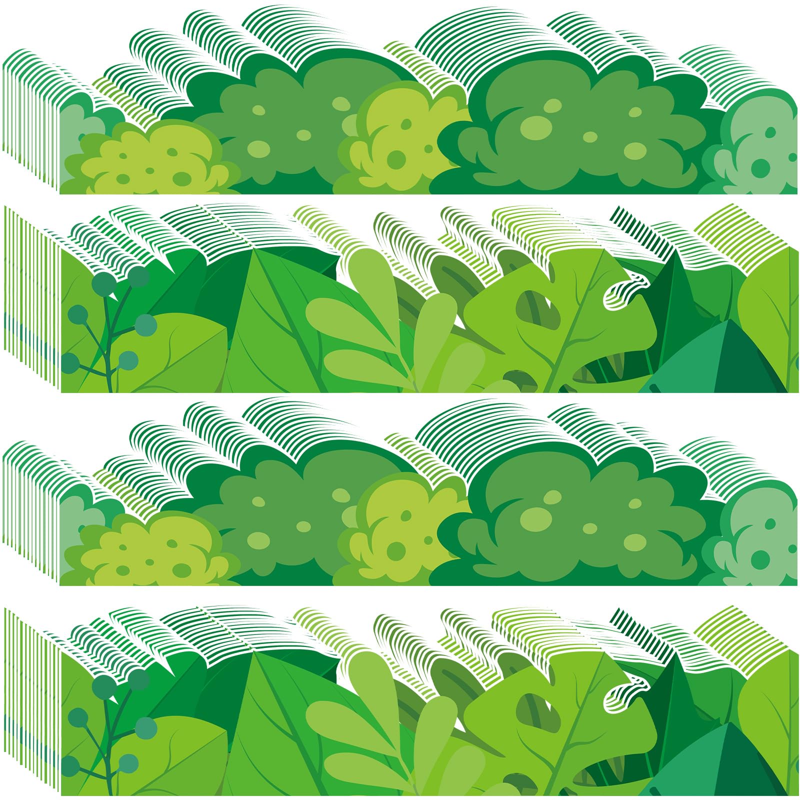 Photo 1 of gisgfim 60Pcs Green Grass Bulletin Board Borders Jungle Grass Cutout Spring Summer Eucalyptus Greenery Bulletin Board Decorations for Back to School Classroom Home Office Party Chalkboard Wall Decor