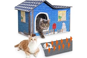 MARUNDA Large Heated Cat Houses for Outdoor Cats in Winter, Heated cat House for Indoor and Kitty Shelter for Your Pet to Stay Warm and Cozy,Waterproof & Easy Assemble.(2 Step Finish)