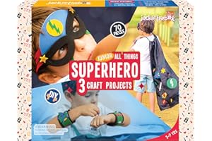 jackinthebox Superhero DIY Dress up Art and Craft Kit | Make a Cape, Mask and Cuffs | Best Gift for Boys Ages 5 6 7 8 Years | 3 Craft Projects in 1 Box