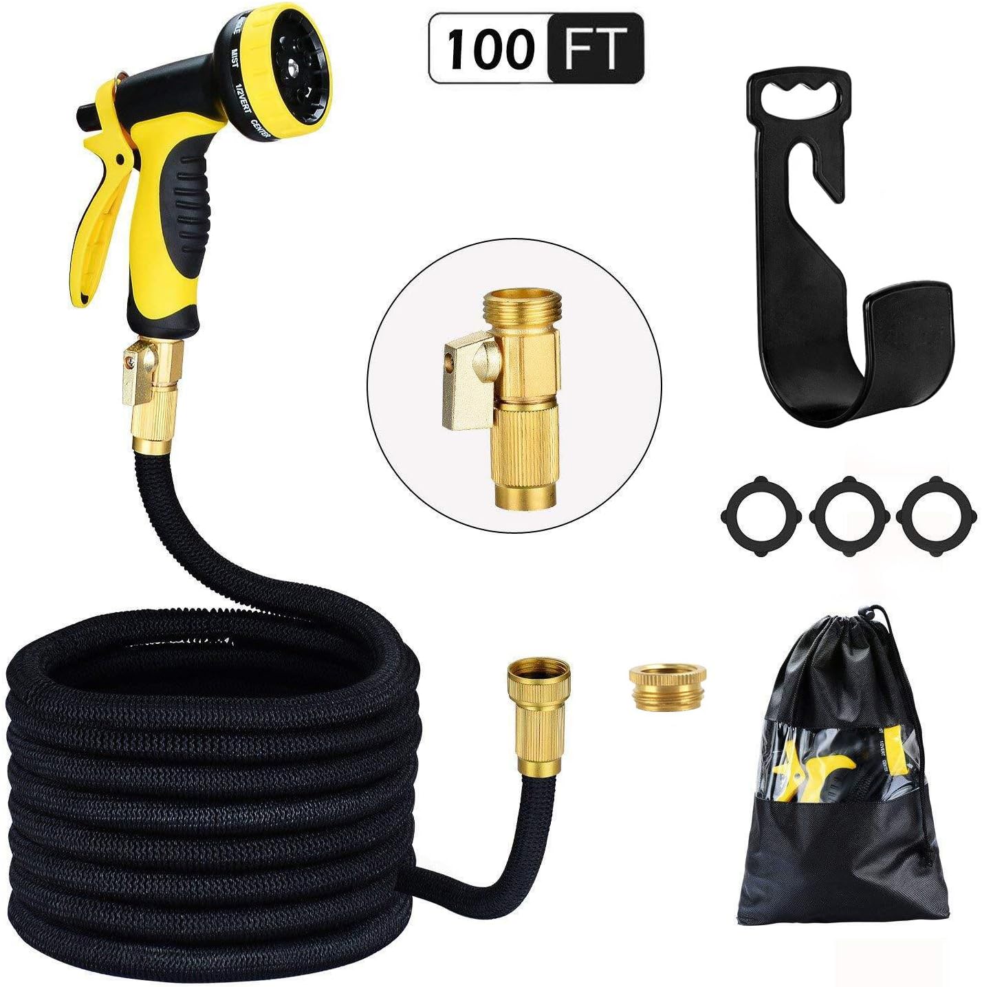 Garden Hose 100ft 30m HmiLU Strongest Double Latex Inner Tube Prevent