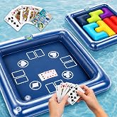 Funscape Floating Table for Pool, Adult Pool Water Games W/Waterproof Card | Kids Inflatable Fun Swimming Pool Float Block Game, Outdoor Travel Yard Beach Play Summer Family Party Gift for Child Adult