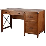 Amazon Brand – Ravenna Home Solid Pine Writing Desk, 53.25"W, Antique Espresso