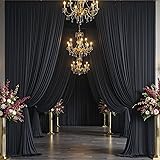 10x15 ft Black Wrinkle Free Backdrop Curtain Panels