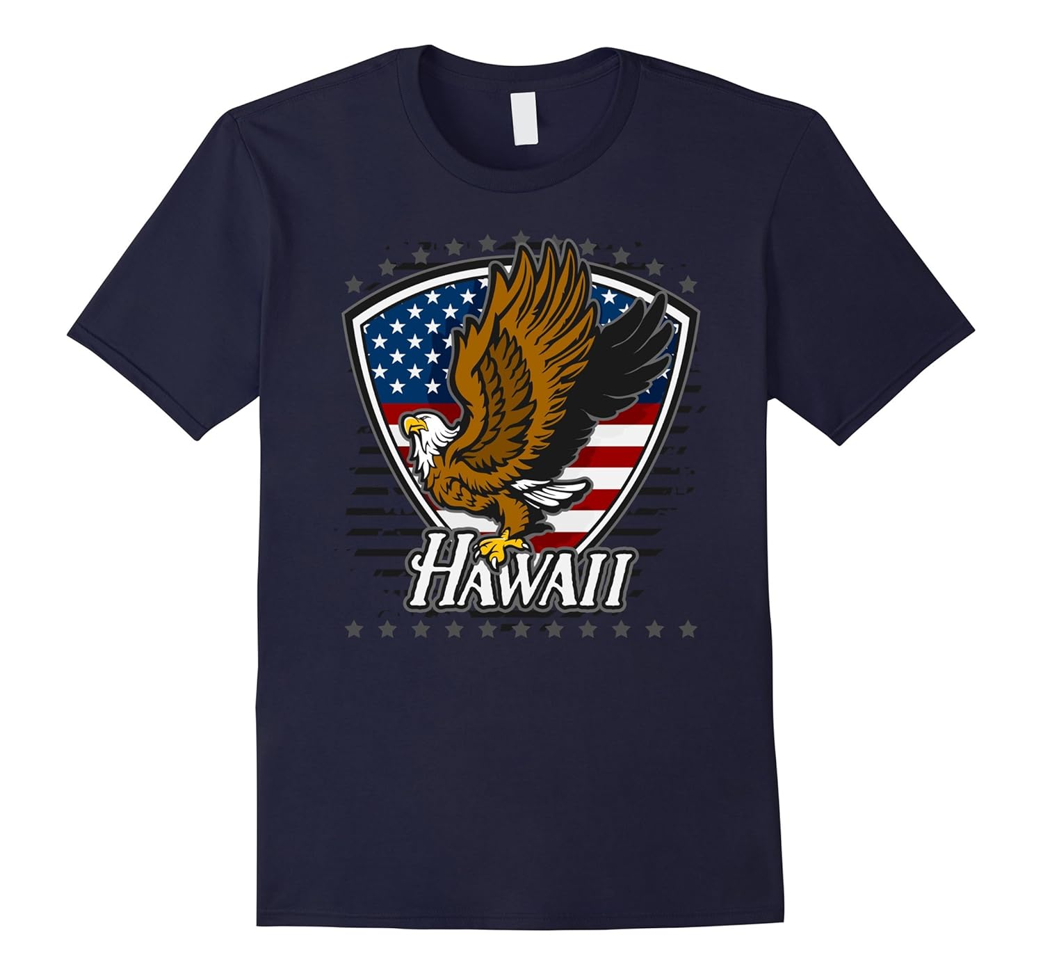 Hawaii Shirt Bald Eagle on American Flag-Rose