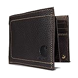 Carhartt Men's' Pebble Leather Passcase Wallet, Brown