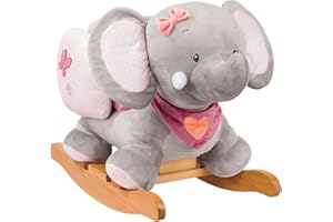 Nattou Adele and Valentine - Rocker Adele The Elephant, Pink/Grey