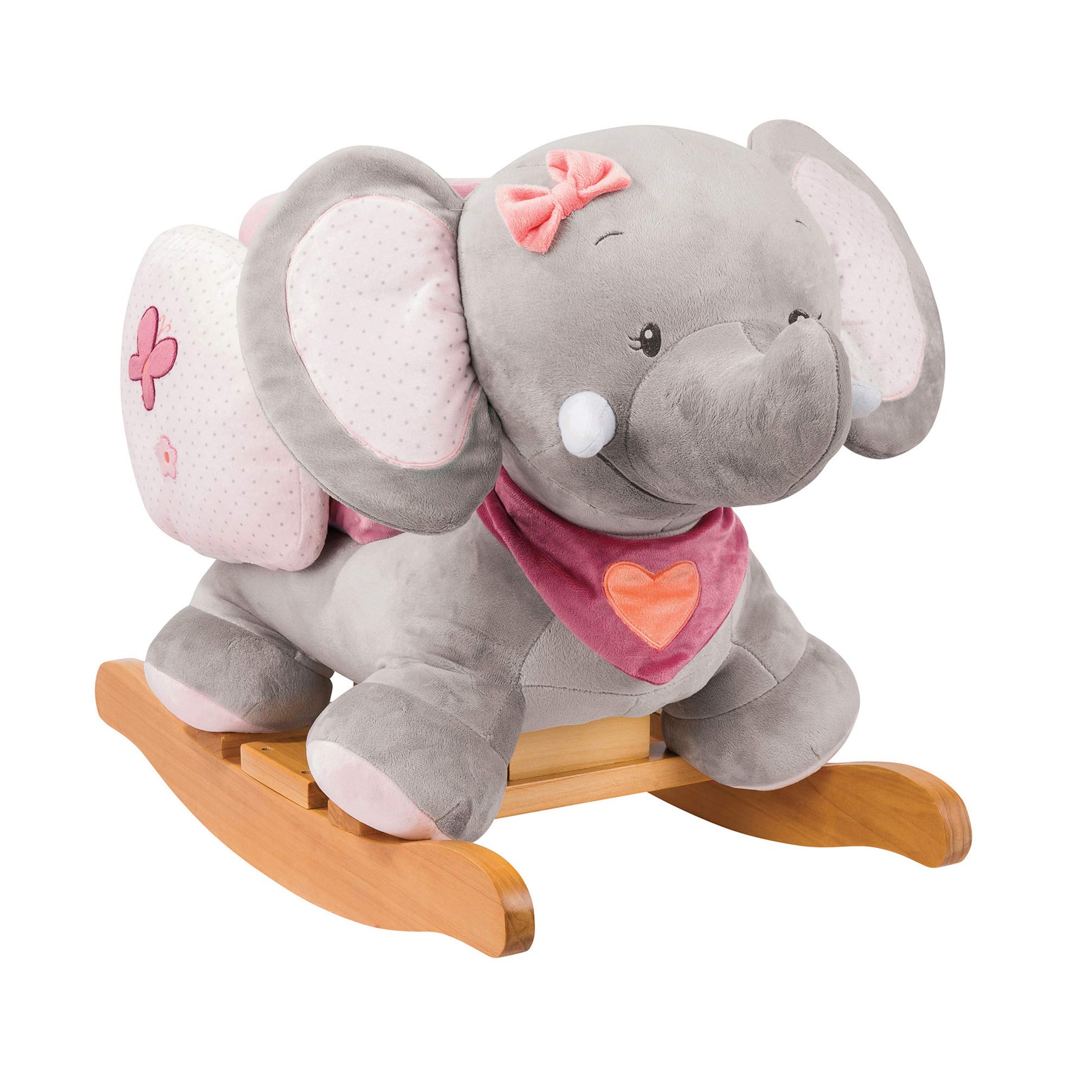 Nattou Rocking Animal for Children, Adele The Elephant, 10-36 Months, 62 x 32 x 52 cm, Pink/Grey, 424271