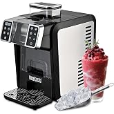 Newiceaid 2-in-1 Ice Maker &amp; Shaved Ice Machine, 21 Cubes/20 Mins, Black | Snowflake Ice Shaver Maker Countertop&amp;Snow Cone Maker for Smoothie,Slush, Ice Cube Machine with Basket for Home Kitchen