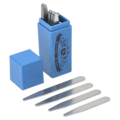 36 Premium Metal Collar Stays in a Plastic Box, Order the Sizes You Need