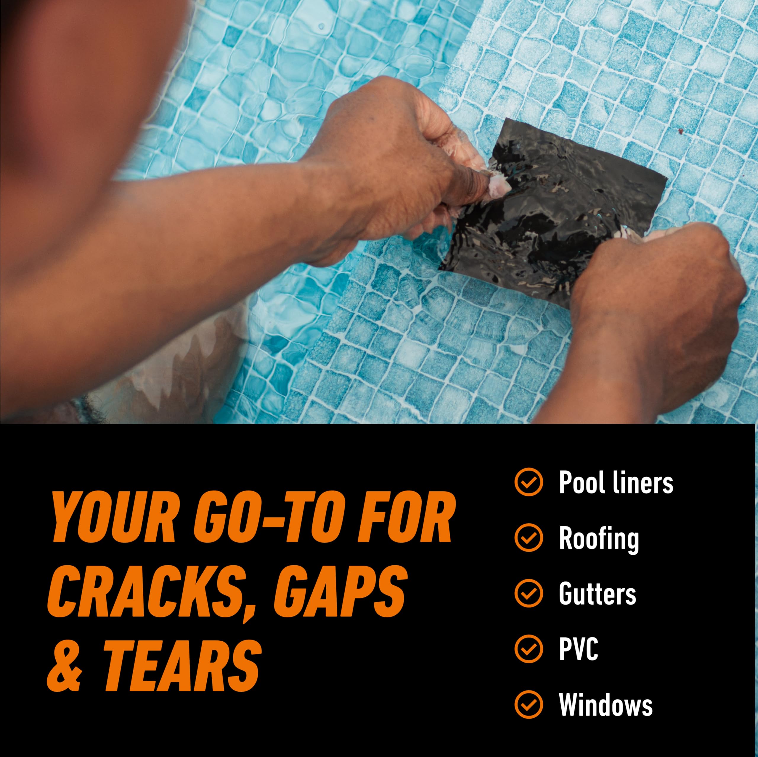 Gorilla Waterproof Patch & Seal Tape, Black Tape, 4