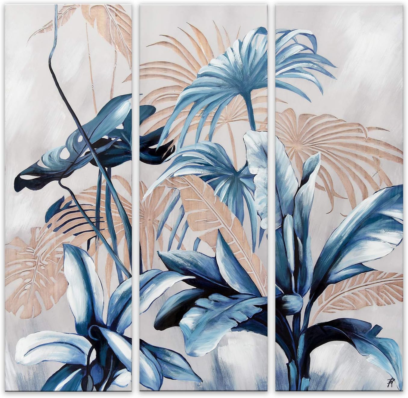 World Art Paintings on Decorative stretchers, Multicolor, 120 x 40 x 3, 5cm x 3Pc 120 x 120, 120L x 40W cm