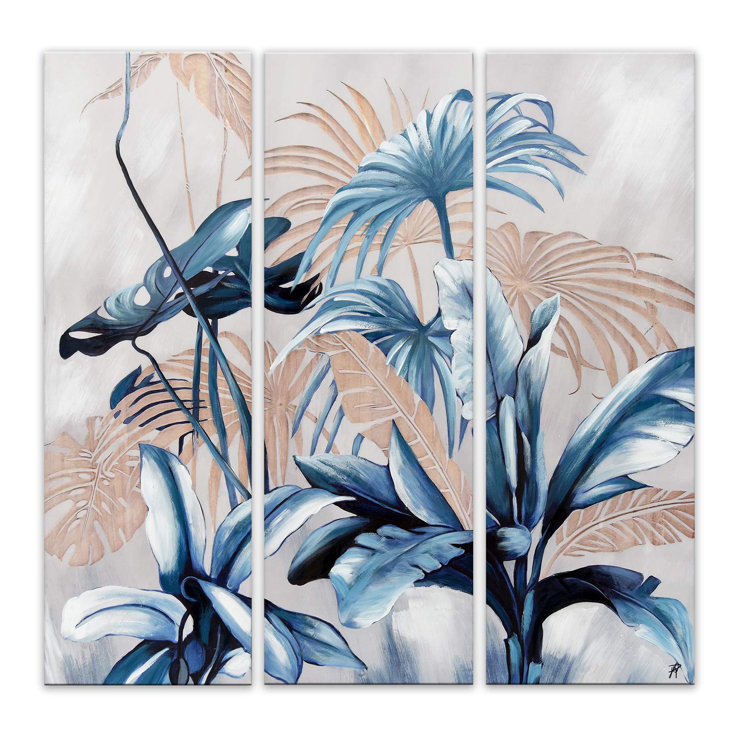 World Art Paintings on Decorative stretchers, Multicolor, 120 x 40 x 3, 5cm x 3Pc 120 x 120