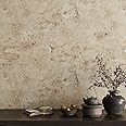 VaryPaper 15.7" x 315" Tan Cracked Concrete Wallpaper Peel and Stick Textured Distressed Limewash Wallpaper for Bedroom Bathroom Removable Self Adhesive Cement Concrete Contact Paper for Countertops