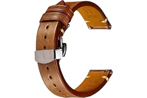 REZERO Quick Release Watch Band, Top Grain Leather Watch Straps, Italian Calfskin Watchbands Replacement 18mm 19mm 20mm 21mm 22mm 23mm 24mm for Men, Women