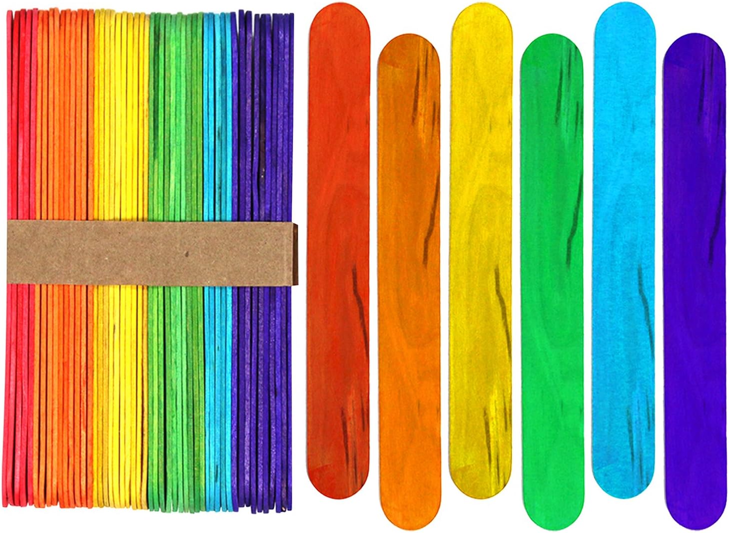 Jumbo Multicolour Craft / Lollipop Sticks - 100/200/300 (100)