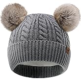 Otoyzy Girl Beanies Pompom Winter Knitted Hat Toddler Beanies Infant Winter Hat Cap for Boys Girls（3-24M）