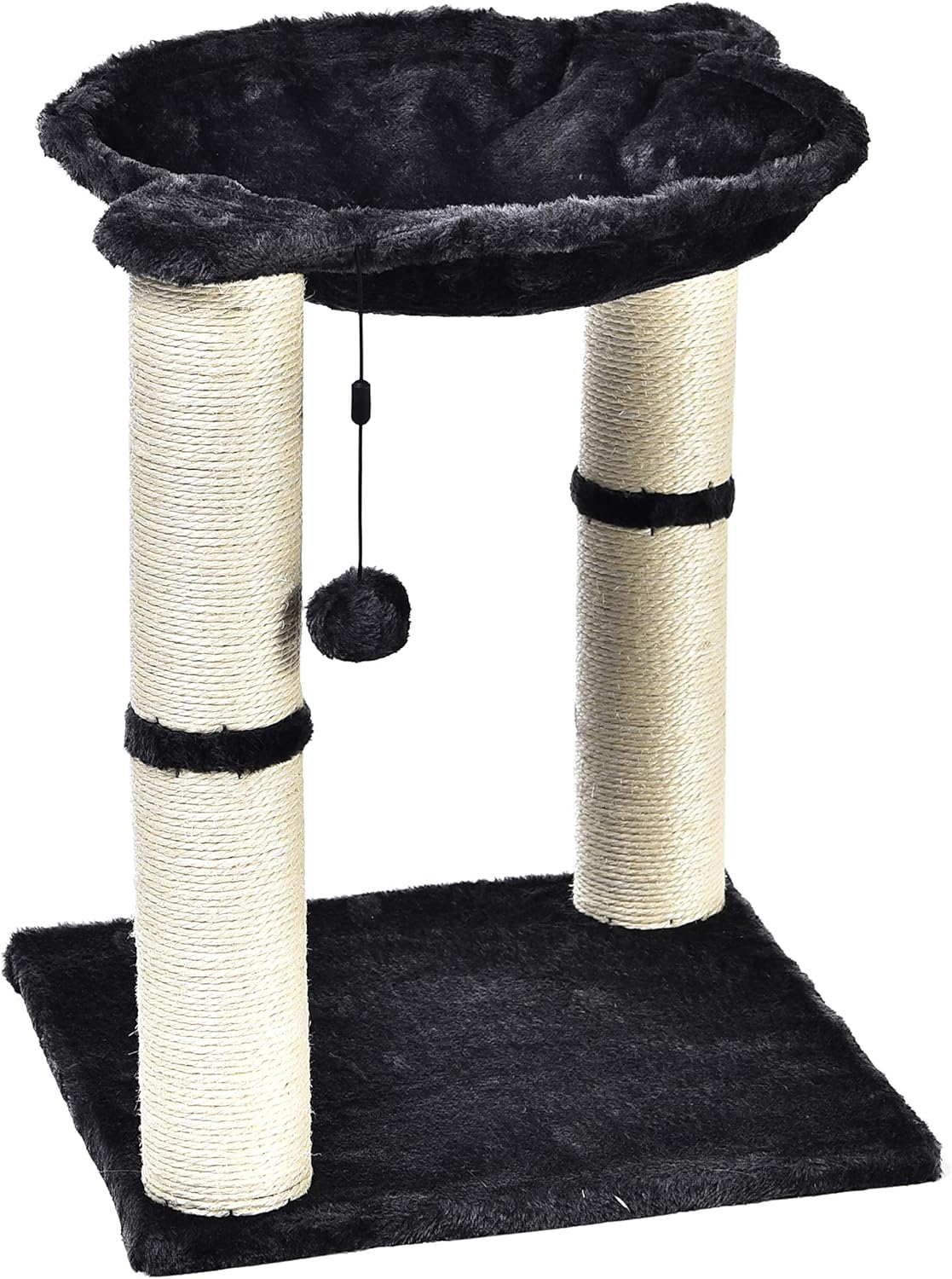 Basics Cat Condo Tree Tower With Hammock Bed And Scratching Post, 16 x 20 x 16 Inches, Gray : Pet Supplies