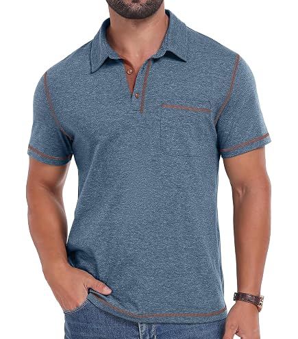Port Authority Cotton Blend Pique Pocket Polo Shirt Black at