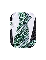 Barry.Wang Mens Christmas Tie Set Green White Elk