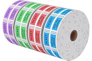 LKXSPLABE Raffle Tickets Double Roll 8000 Tickets 50/50 Tickets for Events, Entry, Class Reward, Fundraiser & Prizes(Blue, Green, Purple, Red)