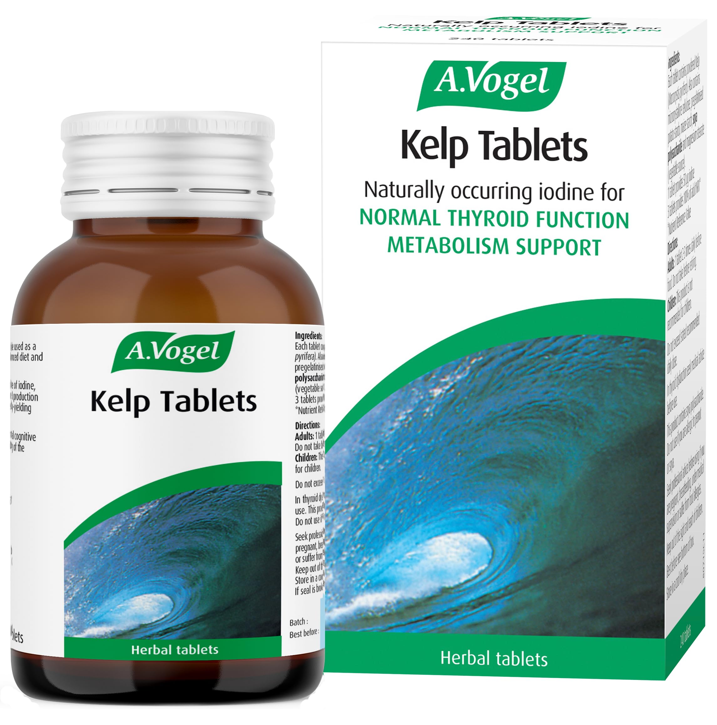 A. Vogel Kelp Tablets | Food Supplement Rich in Naturally Occurring Iodine | Supports Metabolism and Normal Thyroid Function | 240 Tablets
