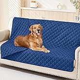 Smiry Waterproof Dog Bed Cover Pet Blanket, Soft Washable Dog Blanket for Furniture Bed Couch Sofa Reversible, Checkered (52"x82", Navy/Navy)