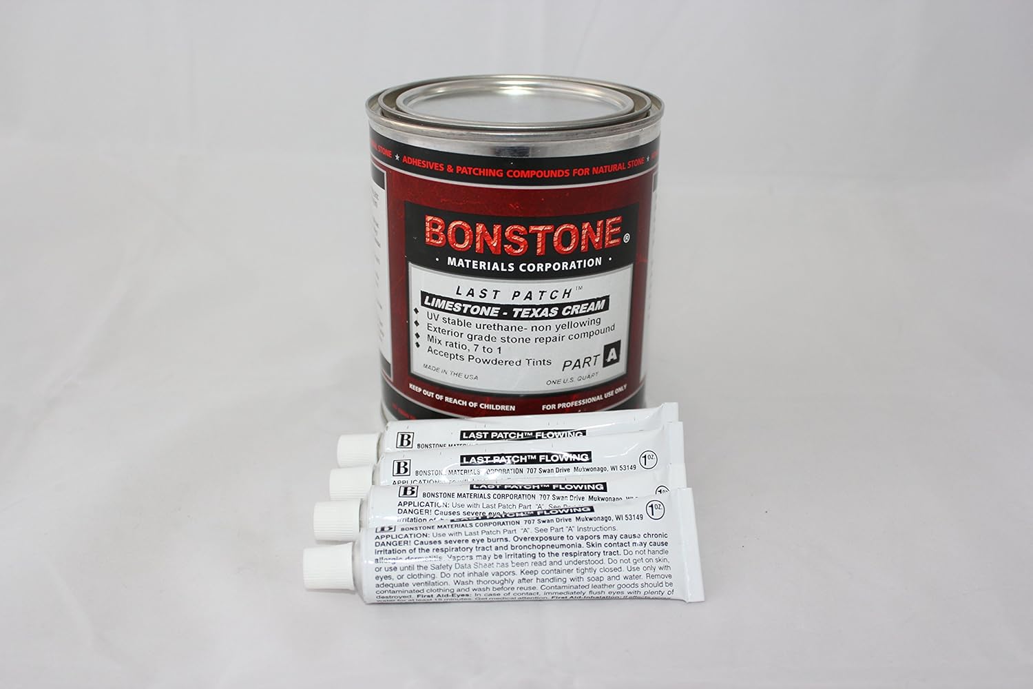 Bonstone Last Patch Limestone Repair Kit/Texas Cream Quart Size with 4