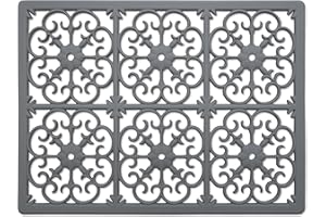 gasaré, Extra Large, Thick, Silicone Trivet for Hot Dishes, Pots, and Pans, Heat Resistant Mat for Countertop, Hot Pad for Kitchen, Easy to Clean, 16 x 12 x 3/8 Inches, Gray