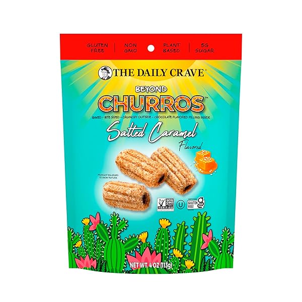 THE DAILY CRAVE, SALTED CARAMEL CHURROS, 4 OUNCE