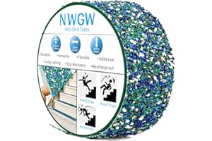 NWGW Waterproof Tape for Pools, 2" x15FT Heavy Duty Anti Slip Stair Treads Outdoor Tape Non-Slip Rubber Grip Tape Shower Strips Slip Resistant Tape Traction Tape for Stairs Showers Bathroom Trails