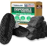 Non-Slip Shoe Covers Disposable, 50 Pack Black, One Size Fits Most Booties | Non-Woven, Durable Booties, Water Resistant, Thick Anti-Slip