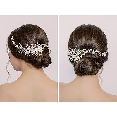Buy Sweetv Flower Leaf Bridal Headpieces For Wedding Headband Baby S Breath Hair Vine Pearl Hair Accessories For Bride Bridesmaid Online In Indonesia B0842k8kbc