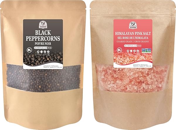 52USA WHOLE BLACK PEPPERCORNS 12 OZ + HIMALAYAN...
