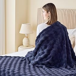 NEWCOSPLAY Twin Blanket for Couch Dark Navy Super