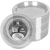 KITCHHOMES 6 Inch Clear Plastic plates - Flexible 100 Pack clear plastic plates for Dessert, Appetizers, BBQ, Party, Travel, and Events - Microwave Safe, Recyclable & Disposable Plates