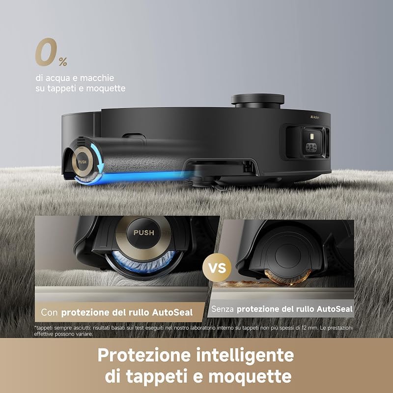 Aqua10 Roller Robot Aspirapolvere, Aspirazione 30.000 Pa