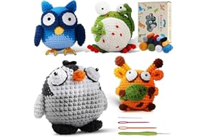 YELINTIAN Crochet Starter Kit, Crochet Kit for Beginners,Amigurumi Crocheting Kit-Easy DIY Crochet & Knitting Starter Kit wit