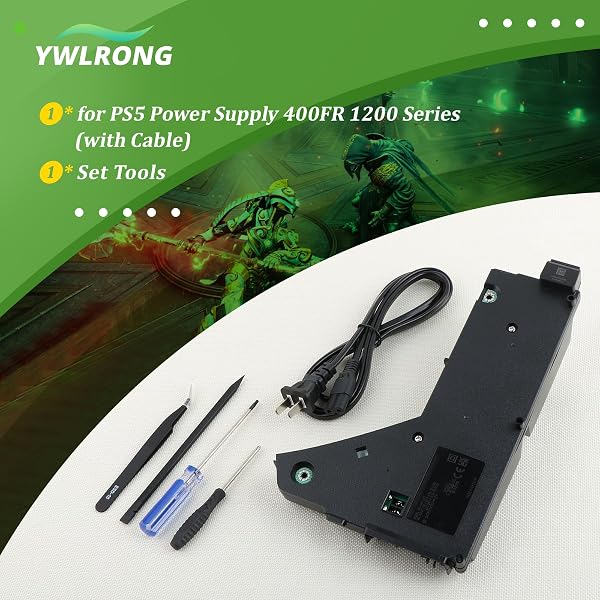 FOR PS5 ADP-400FR POWER SUPPLY REPLACEMENT FOR PLAYSTATION 5 400FR PA-1401-JT3 INTERNAL POWER SOURCE WITH AC ADAPTER CONSOLE ACCESSORIES PARTS WITH POWER CABLE REPAIR TOOLS